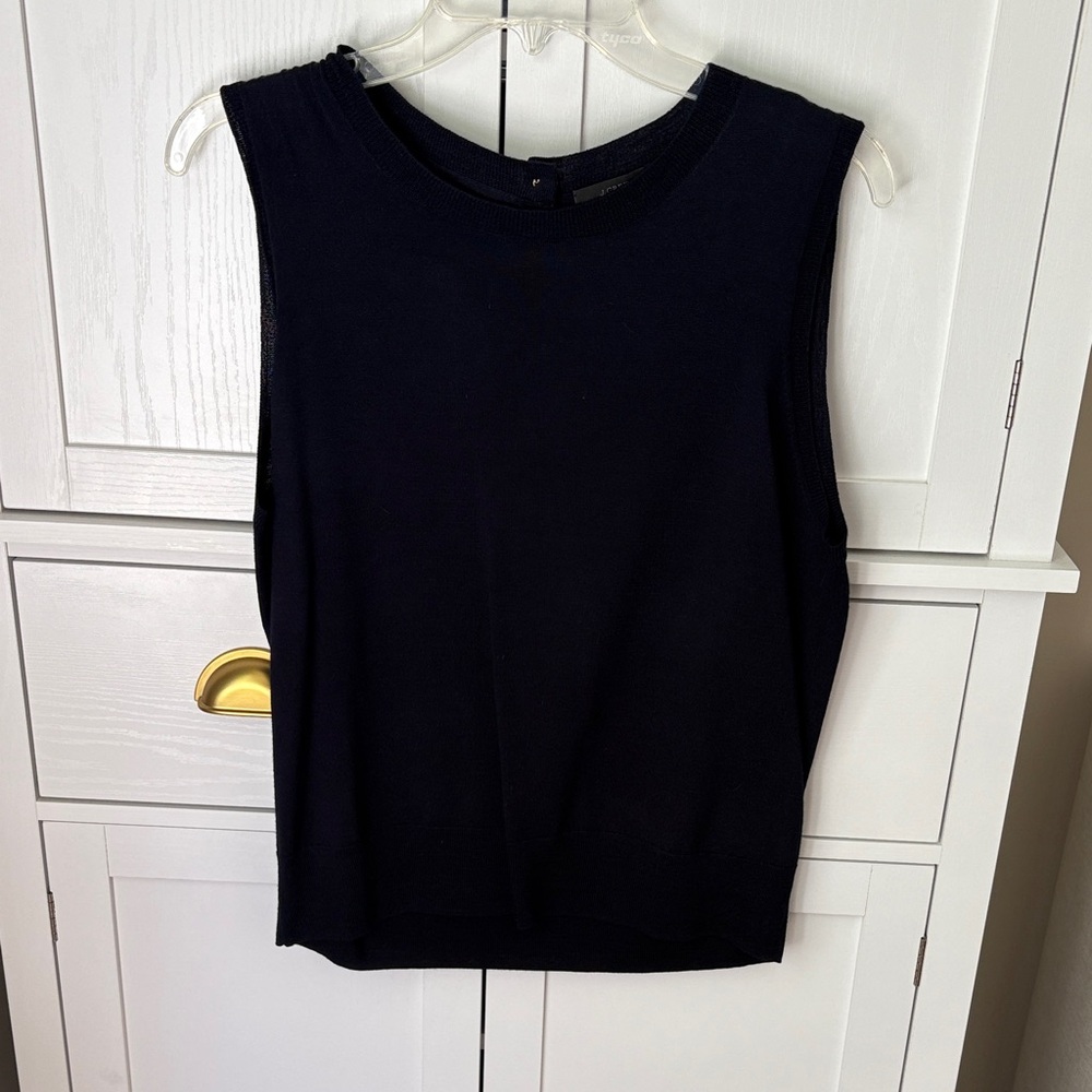 NWOT JCREW Elegant Navy Women’s Sweater Vest Large